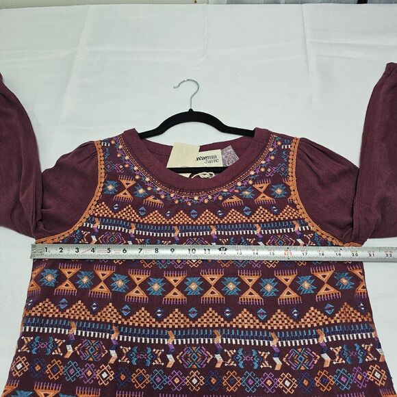 Savanna Jane Womens Size M Purple Colorful Embroidered Long Sleeve Linen Rayon - Picture 10 of 13